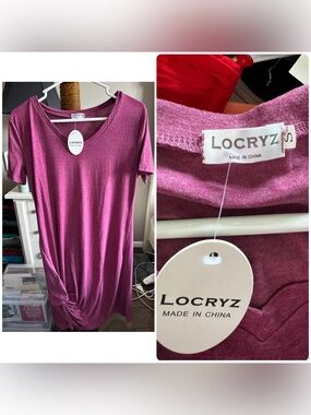 Locryz Women's Fuchsia Knot-Detail V-Neck Dress